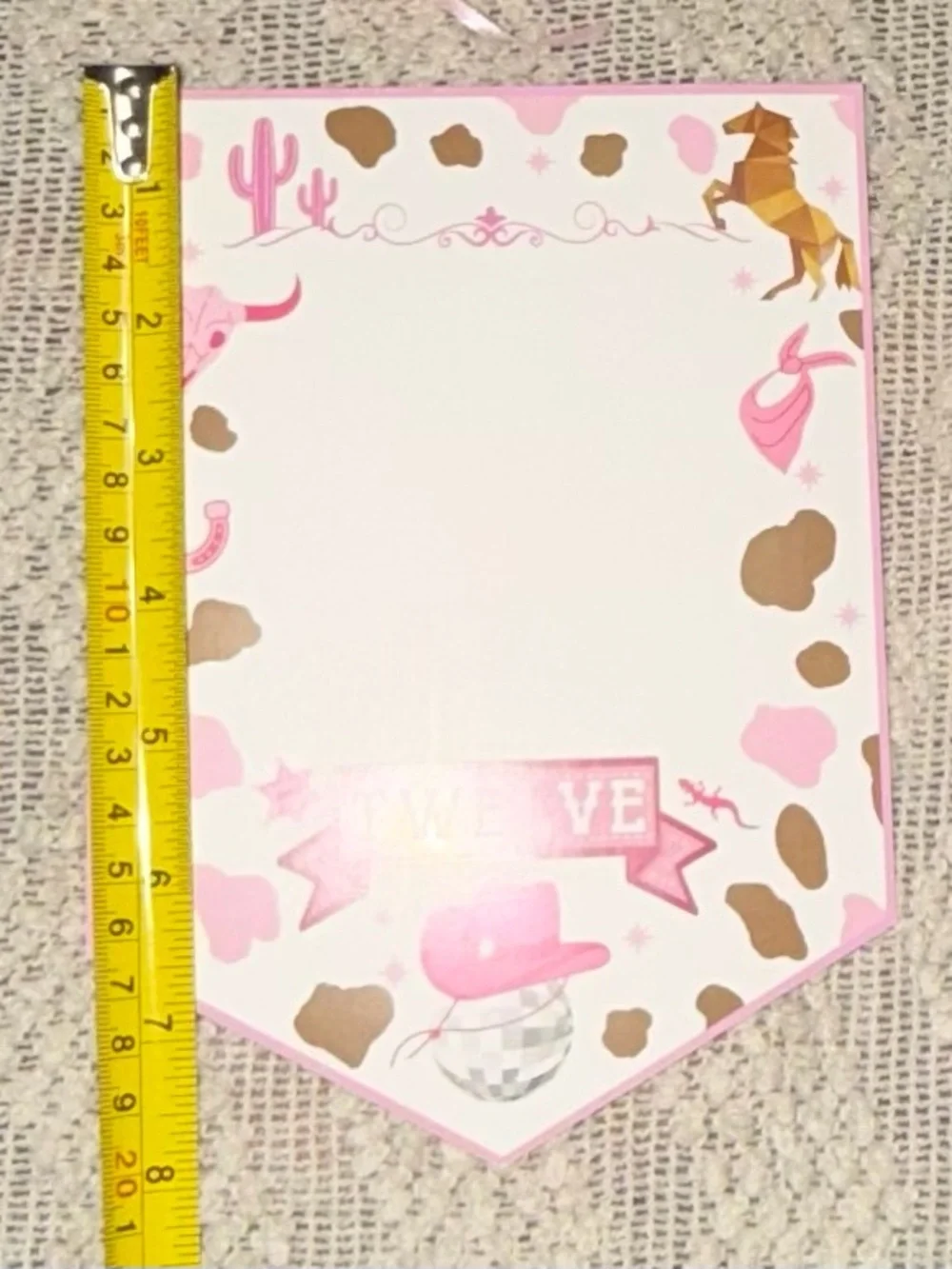 Baby Girl Monthly Milestone Photo Banner Newborn-12 Months Pink Cowgirl Western